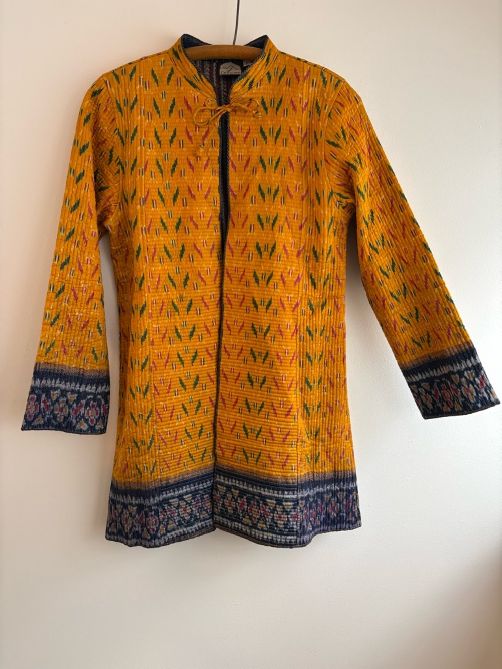 Deadstock silk quilted reversible Indian kantha coat, sz S - NWOT - Picture 3 of 10